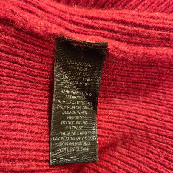 White House Black Market Womens Red Cowl Neck Wool Blend Sweater Size Small - Picture 6 of 9